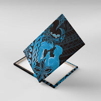 Alofa Samoa Valentine Blue Canvas Wall Art Love Is The Greatest Thing LT05 With Frame Blue - Polynesian Pride