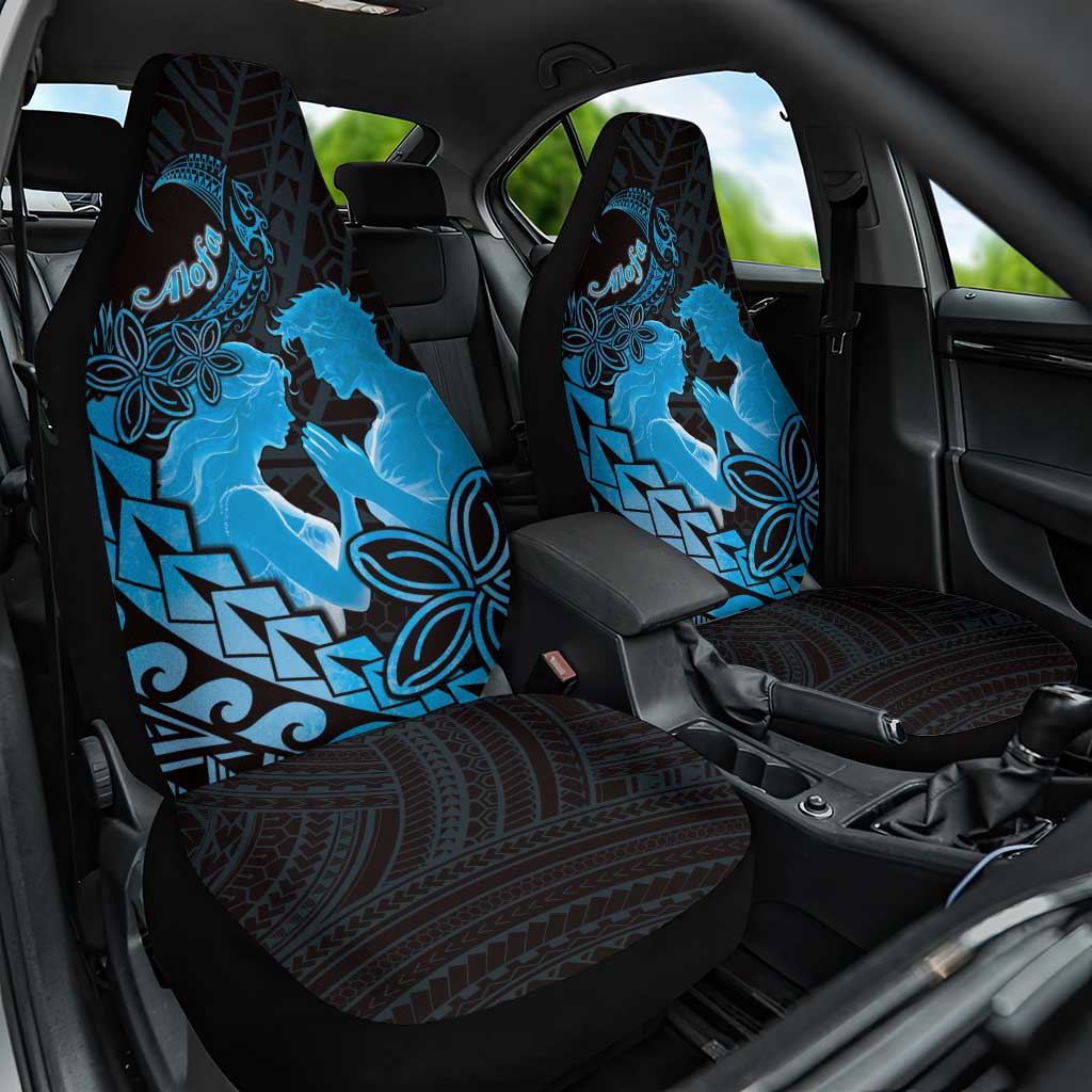 Alofa Samoa Valentine Blue Car Seat Cover Love Is The Greatest Thing LT05 One Size Blue - Polynesian Pride