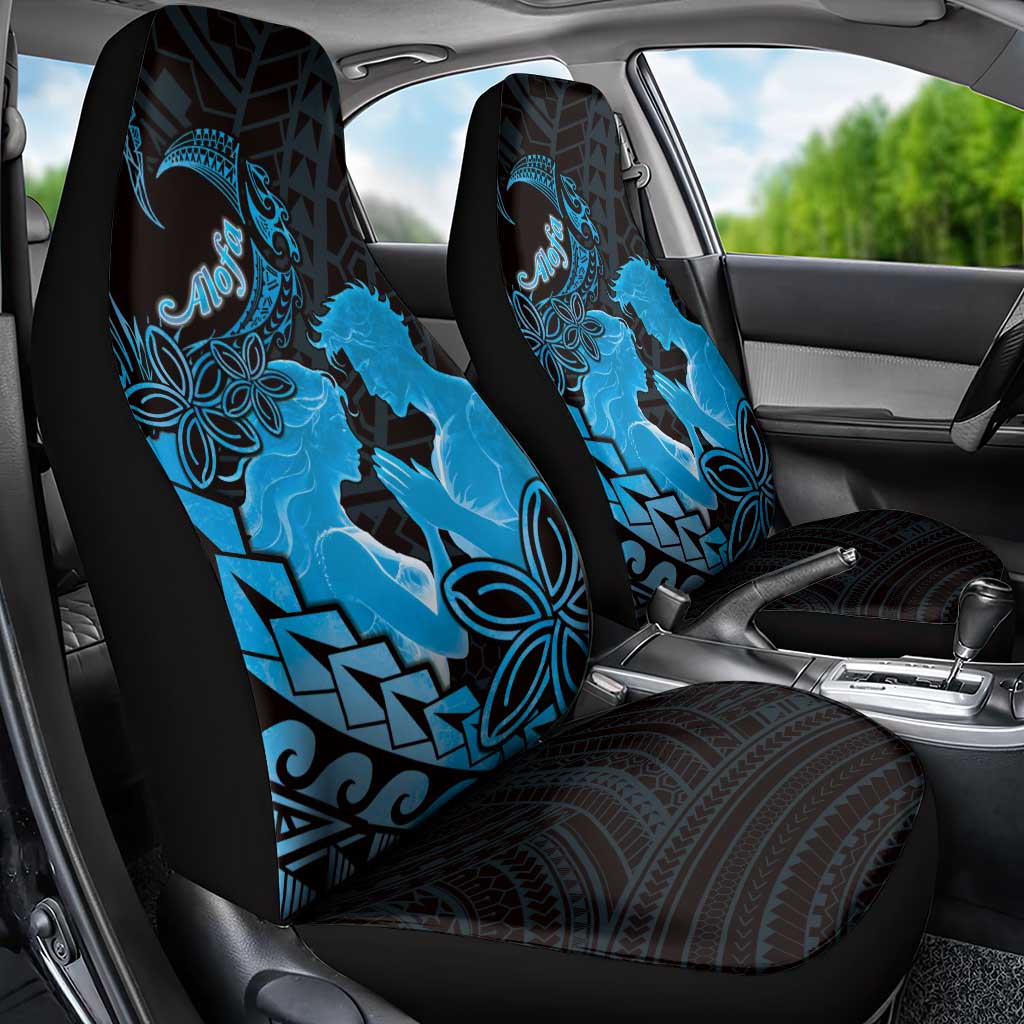 Alofa Samoa Valentine Blue Car Seat Cover Love Is The Greatest Thing LT05 - Polynesian Pride
