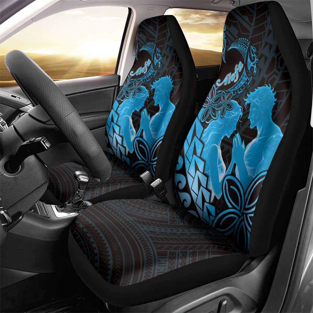 Alofa Samoa Valentine Blue Car Seat Cover Love Is The Greatest Thing LT05 - Polynesian Pride
