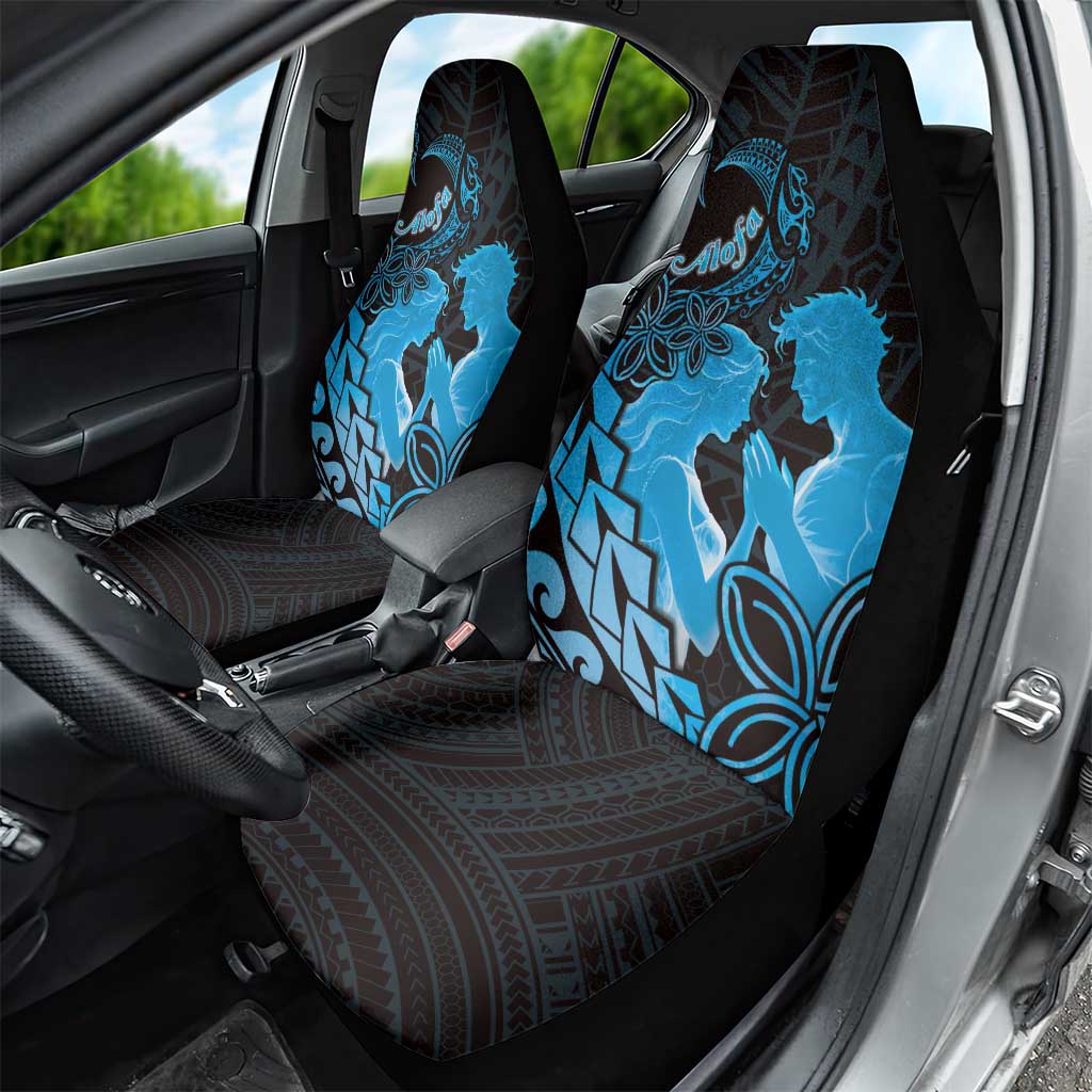Alofa Samoa Valentine Blue Car Seat Cover Love Is The Greatest Thing LT05 - Polynesian Pride
