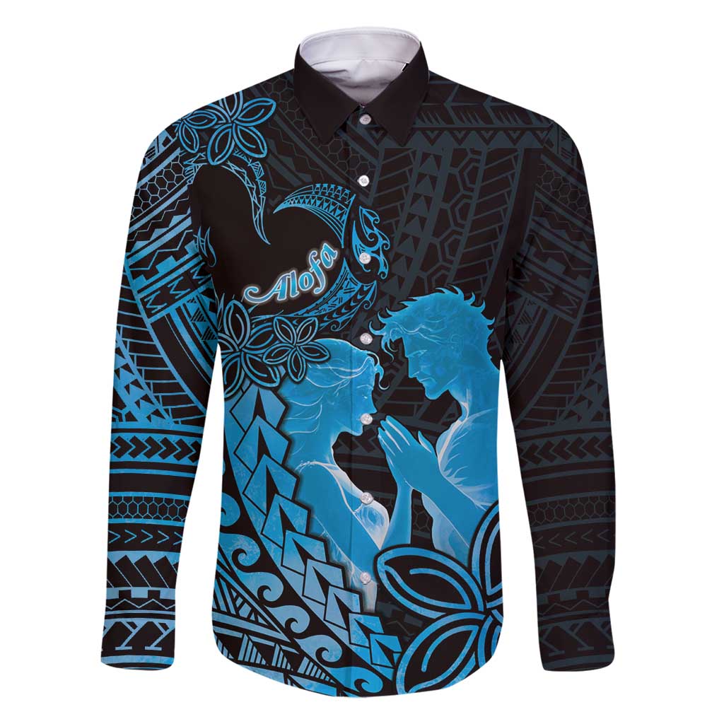 Alofa Samoa Valentine Blue Family Matching Off Shoulder Maxi Dress and Hawaiian Shirt Love Is The Greatest Thing