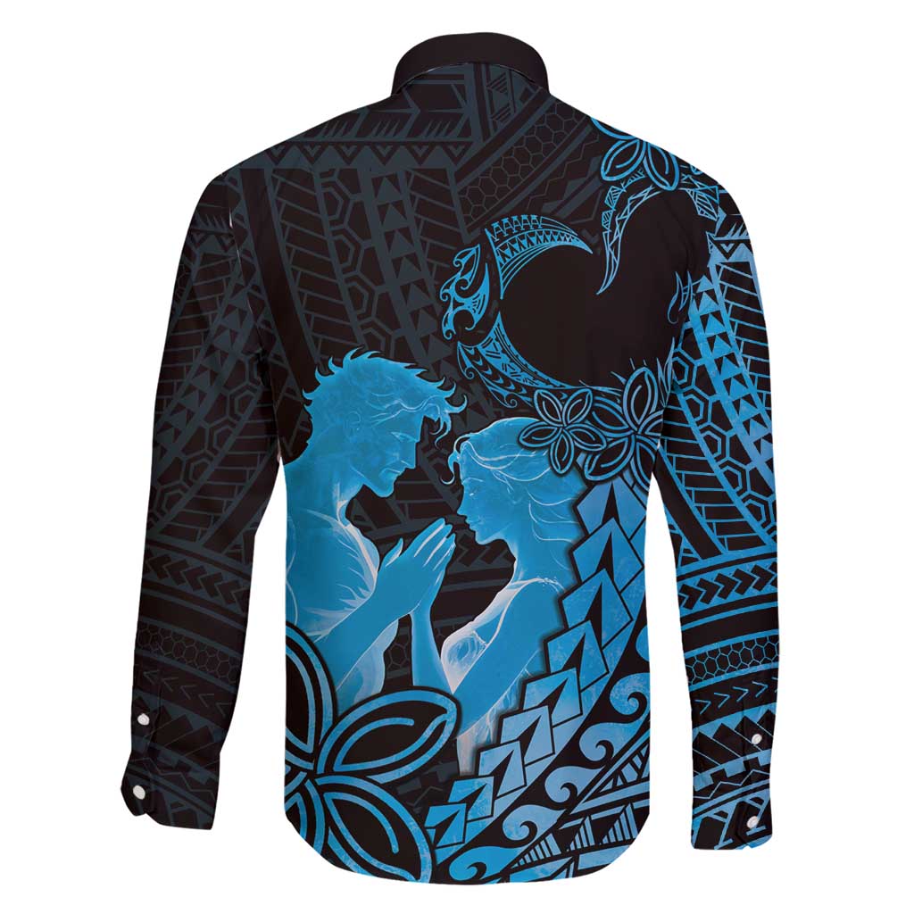 Alofa Samoa Valentine Blue Family Matching Short Sleeve Bodycon Dress and Hawaiian Shirt Love Is The Greatest Thing