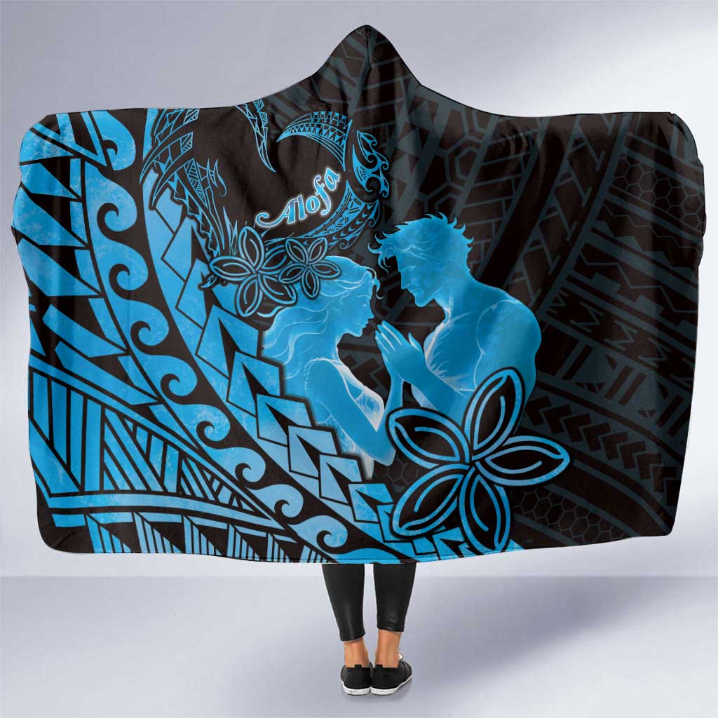Alofa Samoa Valentine Blue Hooded Blanket Love Is The Greatest Thing