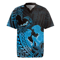 Alofa Samoa Valentine Blue Rugby Jersey Love Is The Greatest Thing LT05 Blue - Polynesian Pride