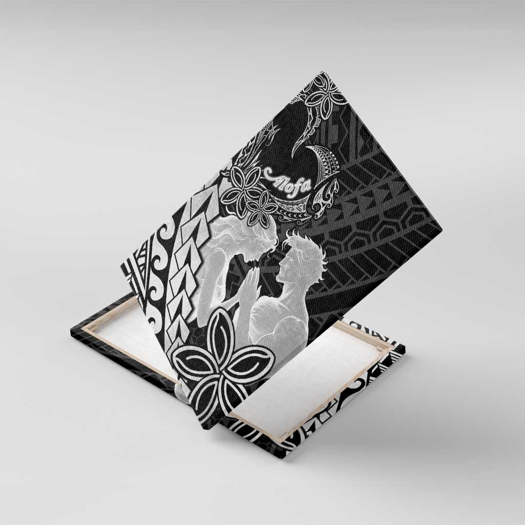 Alofa Samoa Valentine Black Canvas Wall Art Love Is The Greatest Thing LT05 With Frame Black - Polynesian Pride