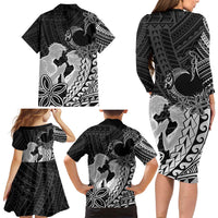 Alofa Samoa Valentine Black Family Matching Long Sleeve Bodycon Dress and Hawaiian Shirt Love Is The Greatest Thing