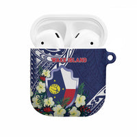 Wake Island AirPods Case Tribal Pattern With Hibiscus Flowers