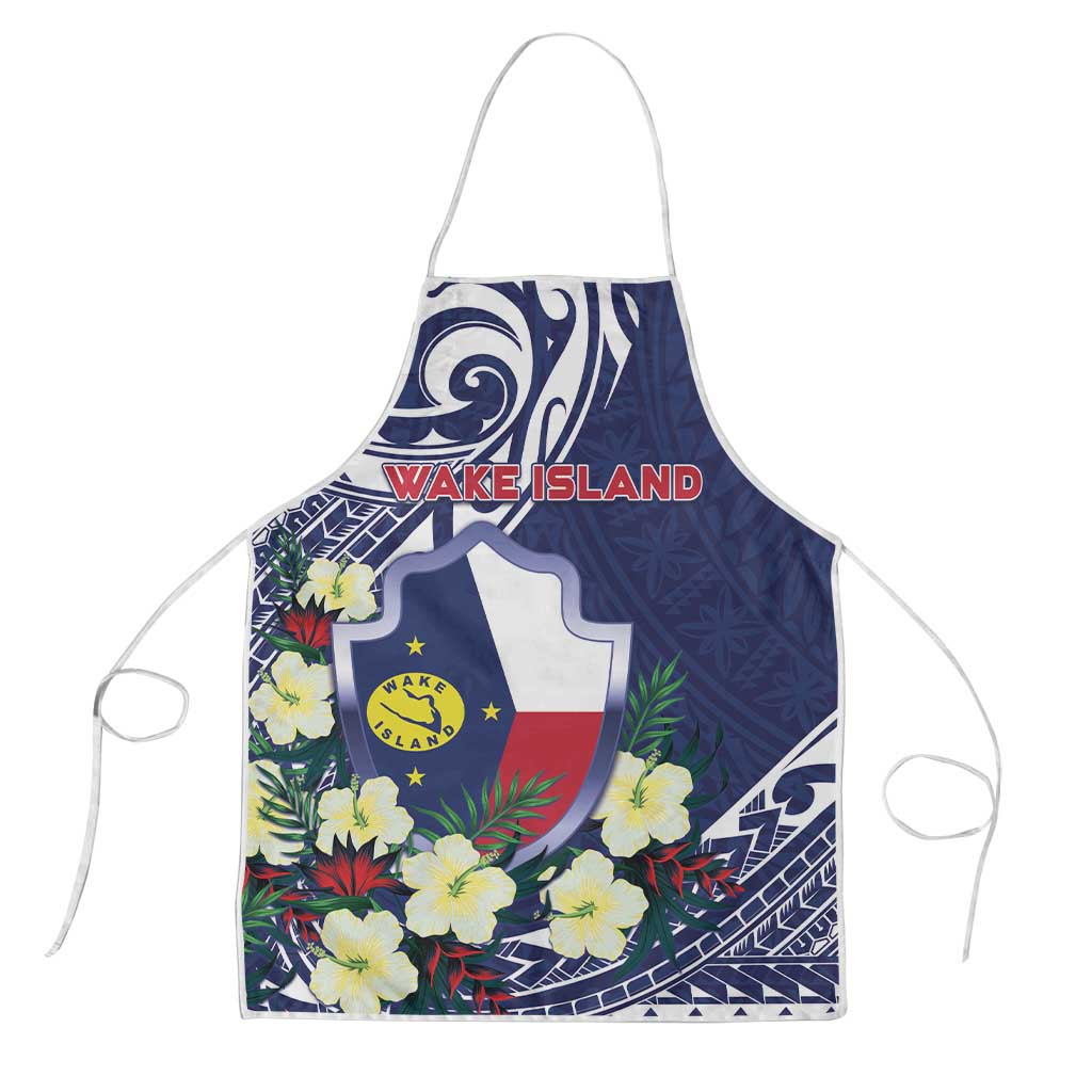 Wake Island Apron Tribal Pattern With Hibiscus Flowers