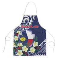 Wake Island Apron Tribal Pattern With Hibiscus Flowers