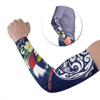 Personalised Wake Island Arm Sleeves Tribal Pattern With Hibiscus Flowers
