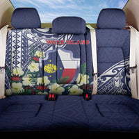 Wake Island Back Car Seat Cover Tribal Pattern With Hibiscus Flowers