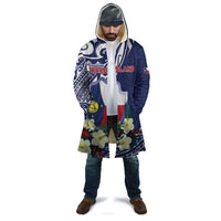 Personalised Wake Island Cloak Tribal Pattern With Hibiscus Flowers