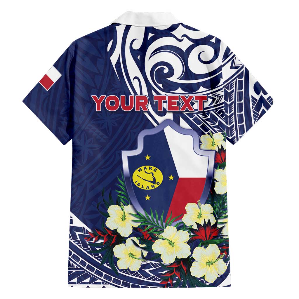 Personalised Wake Island Family Matching Off Shoulder Maxi Dress and Hawaiian Shirt Tribal Pattern With Hibiscus Flowers
