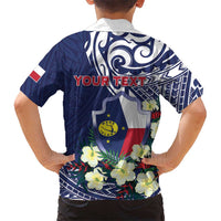 Personalised Wake Island Hawaiian Shirt Tribal Pattern With Hibiscus Flowers