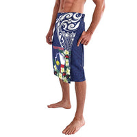 Personalised Wake Island Lavalava Tribal Pattern With Hibiscus Flowers