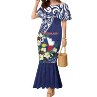 Personalised Wake Island Mermaid Dress Tribal Pattern With Hibiscus Flowers