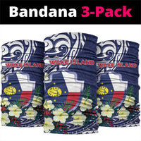 Wake Island Neck Gaiter Tribal Pattern With Hibiscus Flowers
