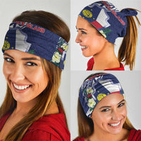 Wake Island Neck Gaiter Tribal Pattern With Hibiscus Flowers