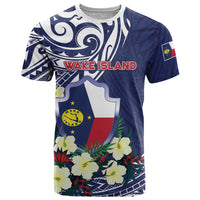Personalised Wake Island T Shirt Tribal Pattern With Hibiscus Flowers