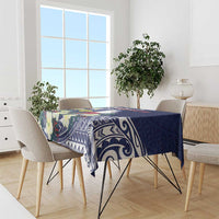 Wake Island Tablecloth Tribal Pattern With Hibiscus Flowers