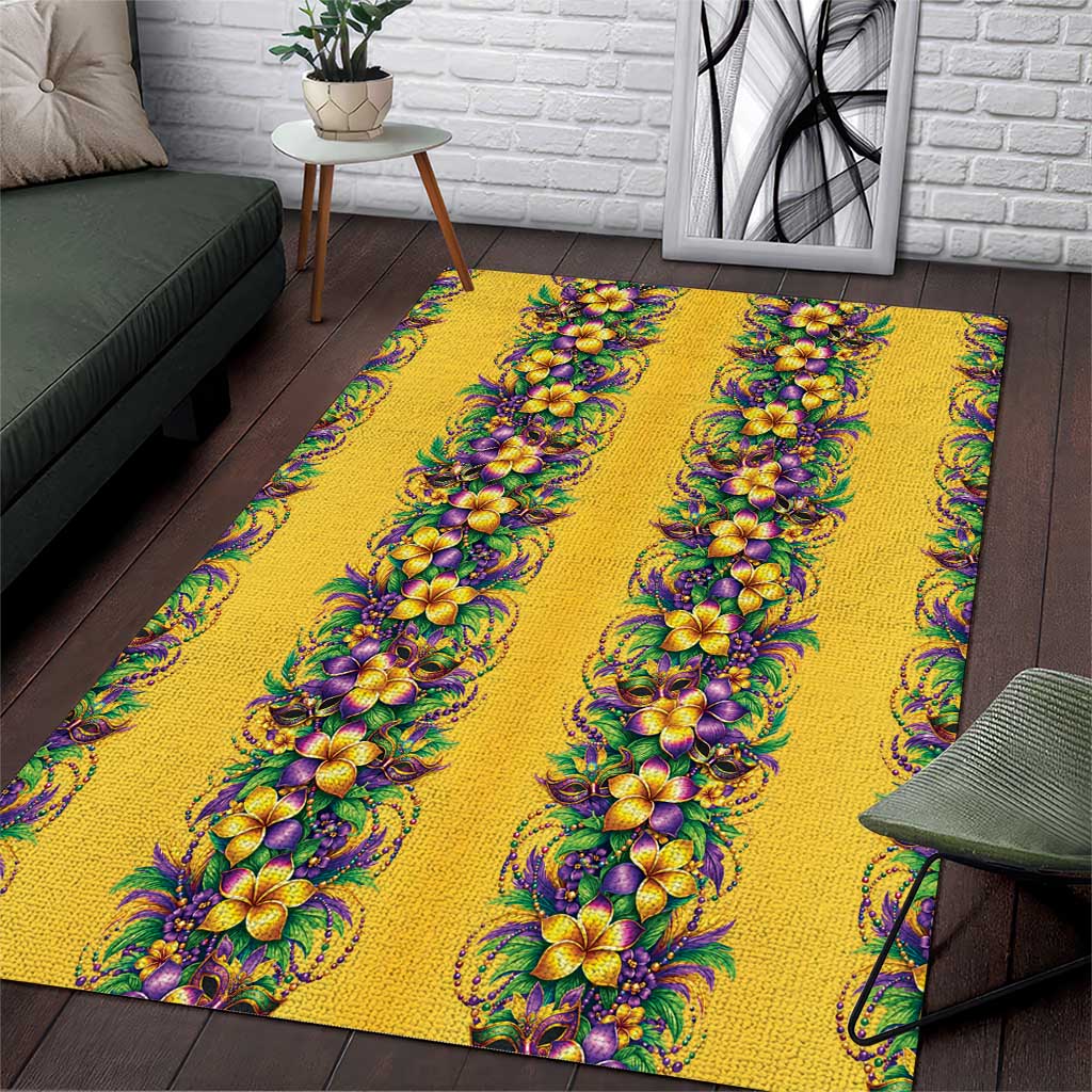 Aloha Hawaii Mardi Gras Area Rug Gold Style