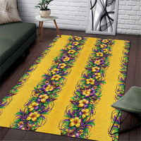 Aloha Hawaii Mardi Gras Area Rug Gold Style