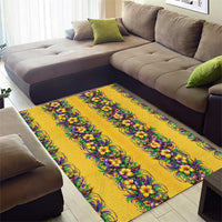 Aloha Hawaii Mardi Gras Area Rug Gold Style