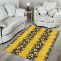 Aloha Hawaii Mardi Gras Area Rug Gold Style