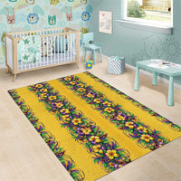 Aloha Hawaii Mardi Gras Area Rug Gold Style