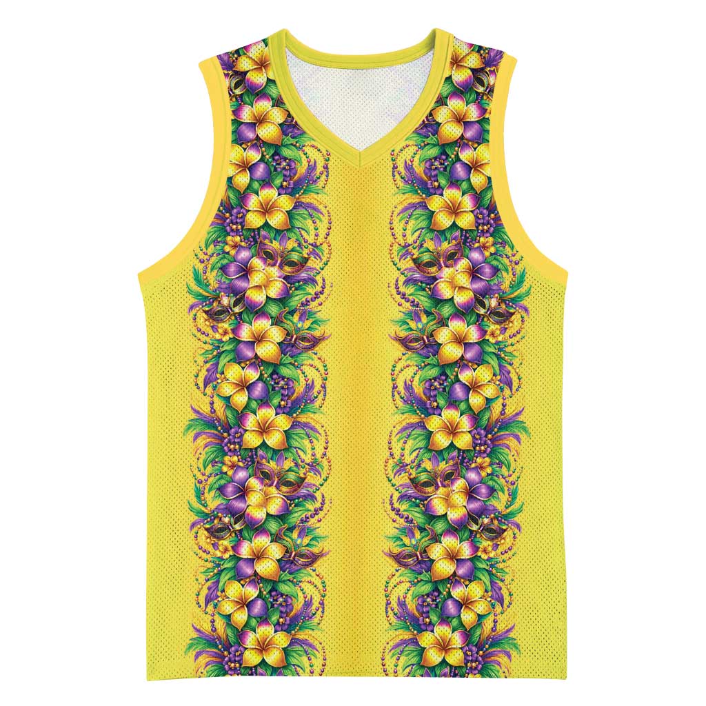 Aloha Hawaii Mardi Gras Basketball Jersey Gold Style