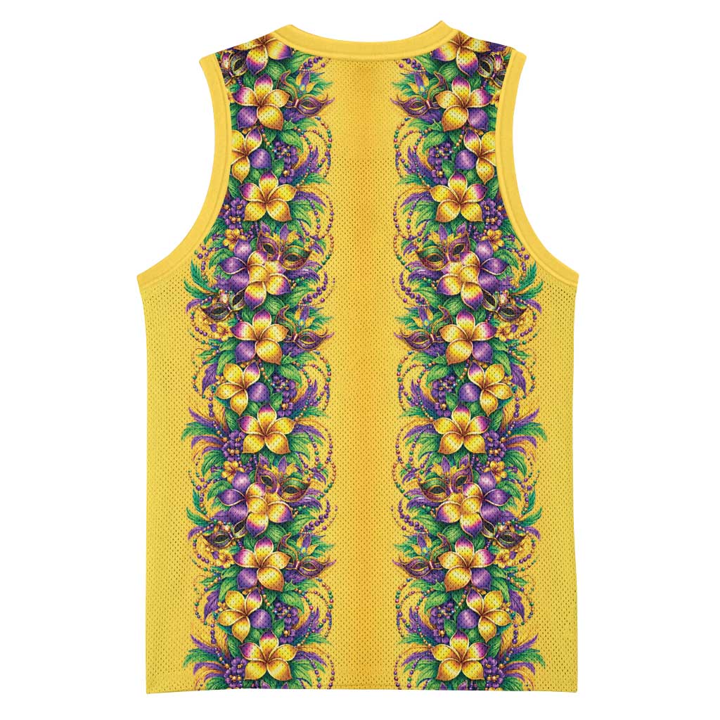 Aloha Hawaii Mardi Gras Basketball Jersey Gold Style