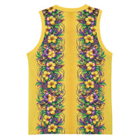 Aloha Hawaii Mardi Gras Basketball Jersey Gold Style