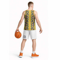 Aloha Hawaii Mardi Gras Basketball Jersey Gold Style