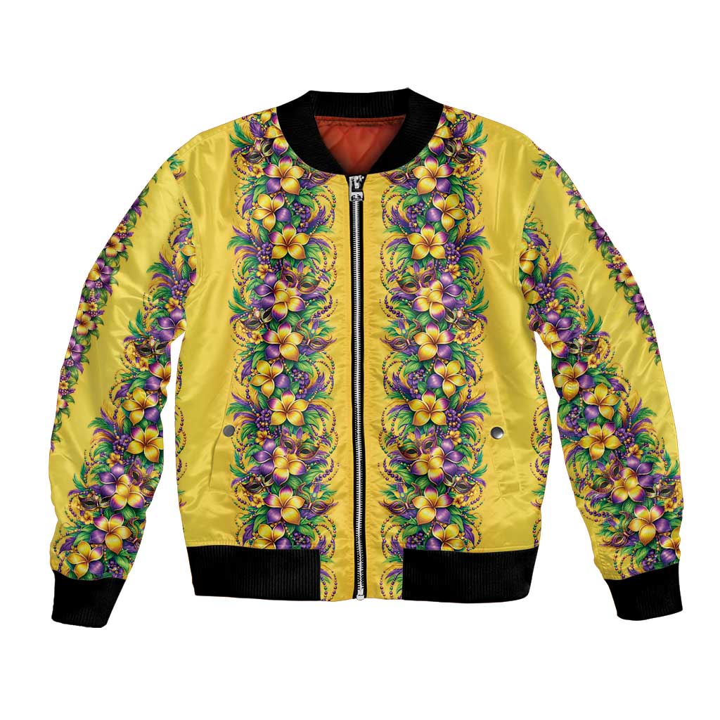 Aloha Hawaii Mardi Gras Bomber Jacket Gold Style LT05 Unisex Gold - Polynesian Pride