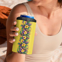 Aloha Hawaii Mardi Gras 4 in 1 Can Cooler Tumbler Gold Style