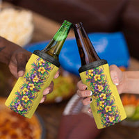 Aloha Hawaii Mardi Gras 4 in 1 Can Cooler Tumbler Gold Style