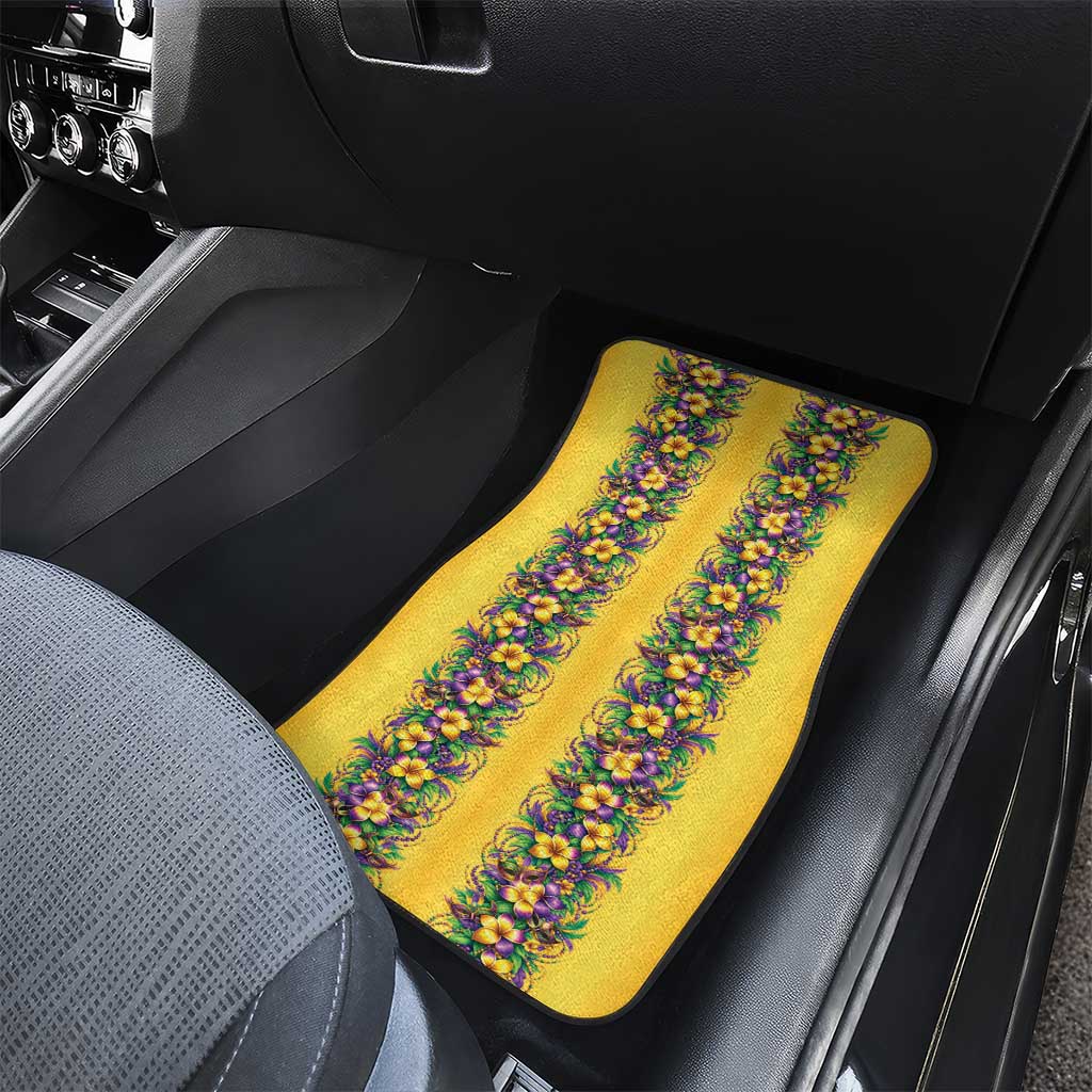 Aloha Hawaii Mardi Gras Car Mats Gold Style