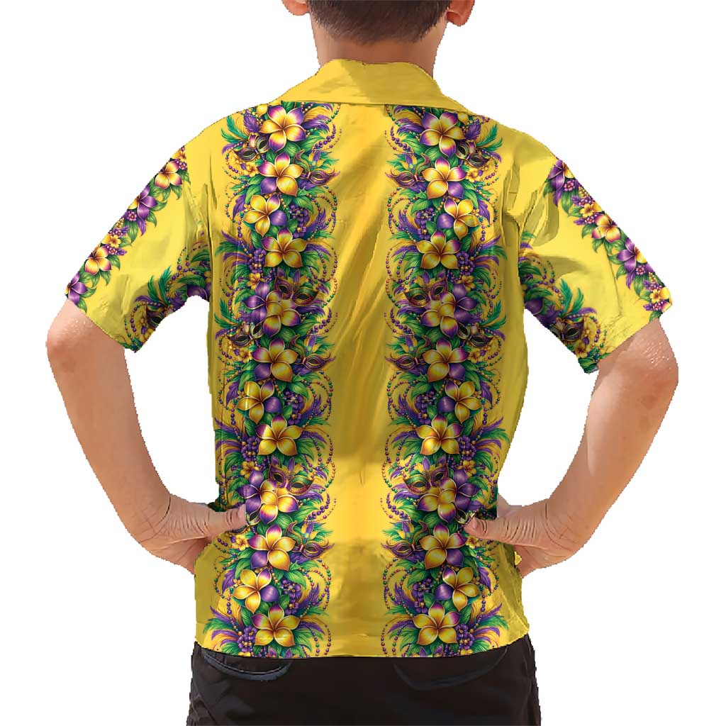 Aloha Hawaii Mardi Gras Family Matching Mermaid Dress and Hawaiian Shirt Gold Style