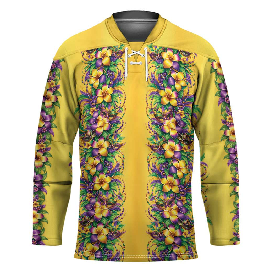 Aloha Hawaii Mardi Gras Hockey Jersey Gold Style LT05 Unisex Gold - Polynesian Pride