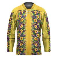Aloha Hawaii Mardi Gras Hockey Jersey Gold Style