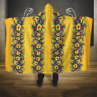 Aloha Hawaii Mardi Gras Hooded Blanket Gold Style