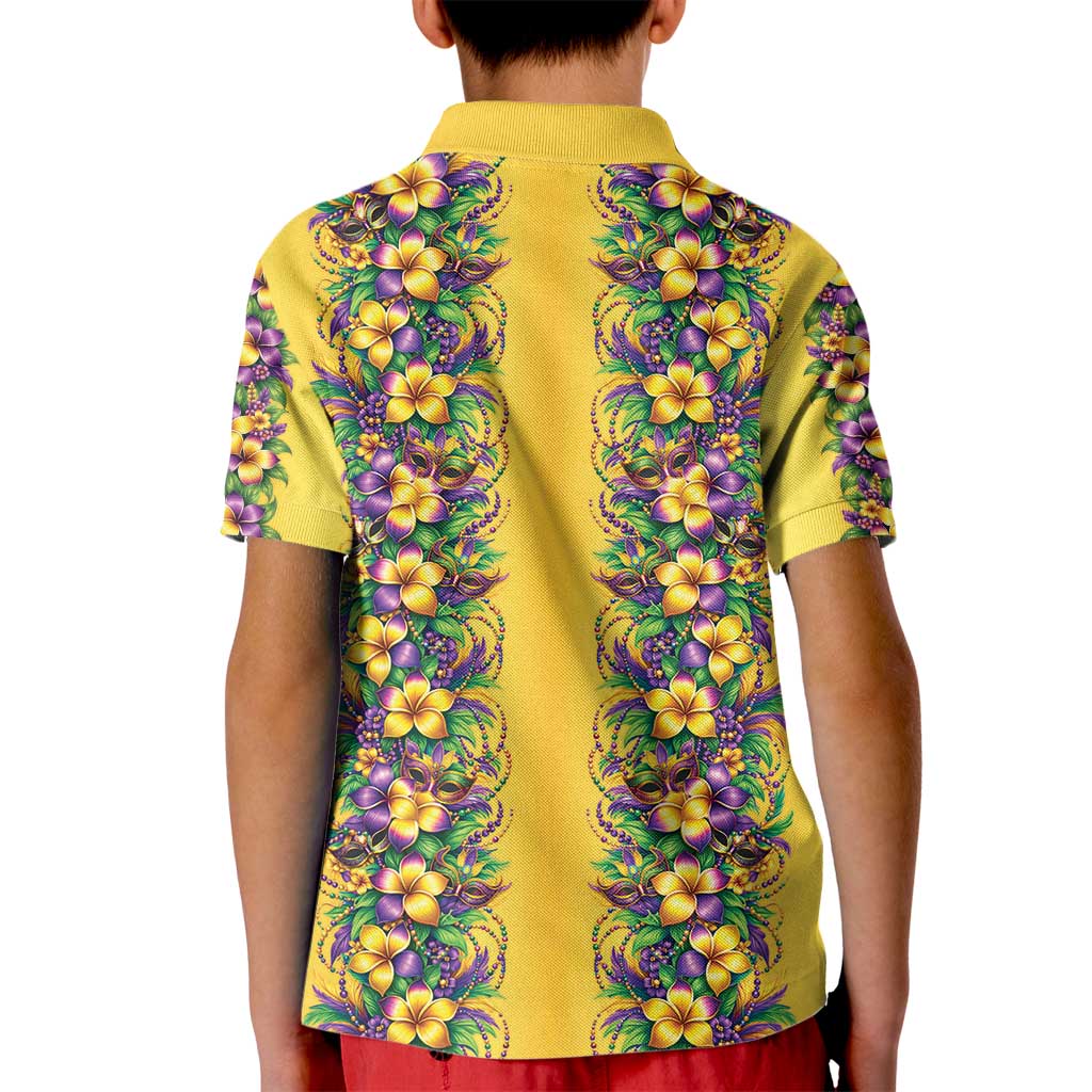Aloha Hawaii Mardi Gras Kid Polo Shirt Gold Style
