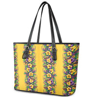 Aloha Hawaii Mardi Gras Leather Tote Bag Gold Style