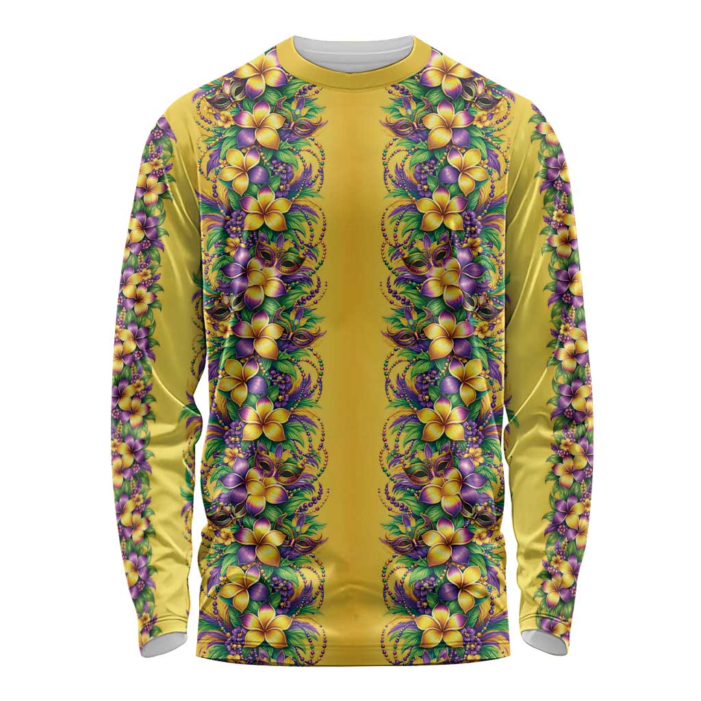 Aloha Hawaii Mardi Gras Long Sleeve Shirt Gold Style
