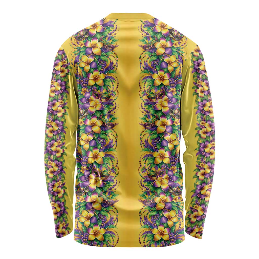 Aloha Hawaii Mardi Gras Long Sleeve Shirt Gold Style