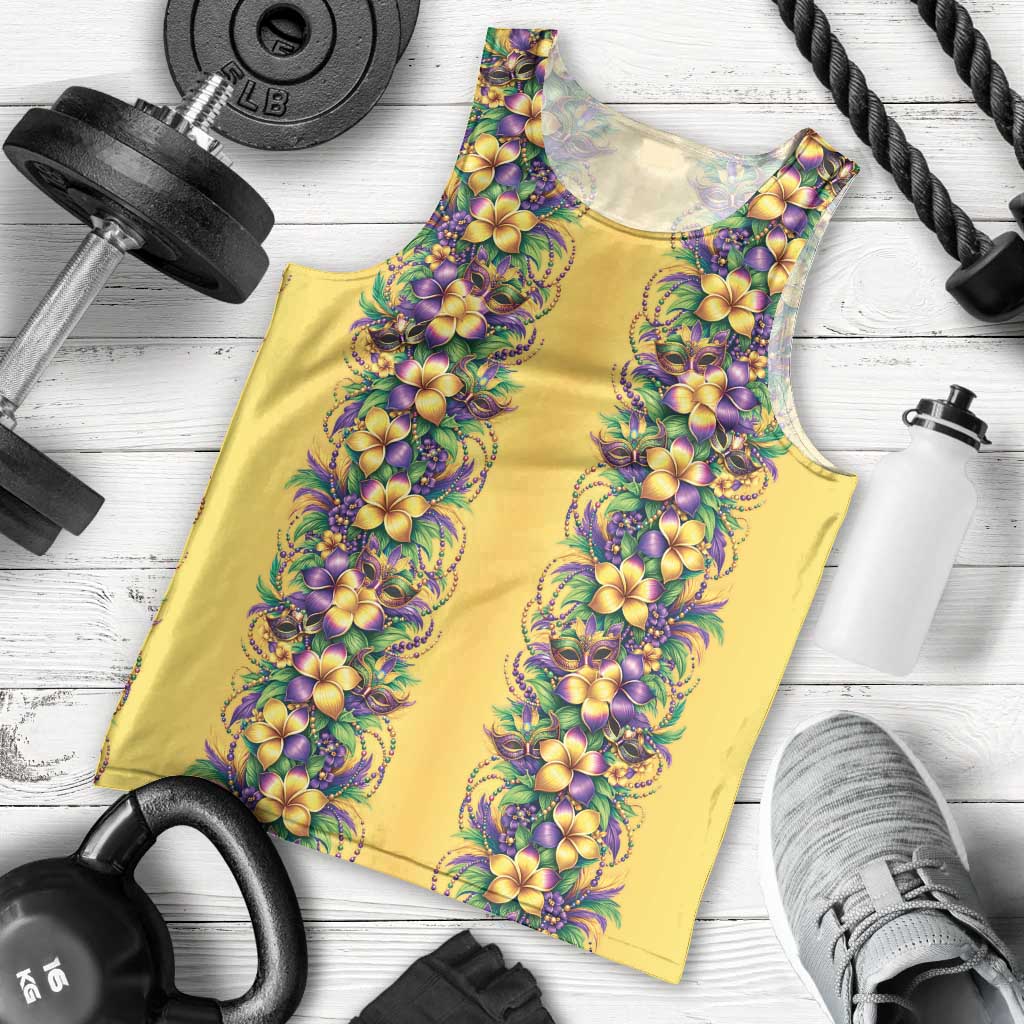 Aloha Hawaii Mardi Gras Men Tank Top Gold Style