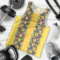 Aloha Hawaii Mardi Gras Men Tank Top Gold Style