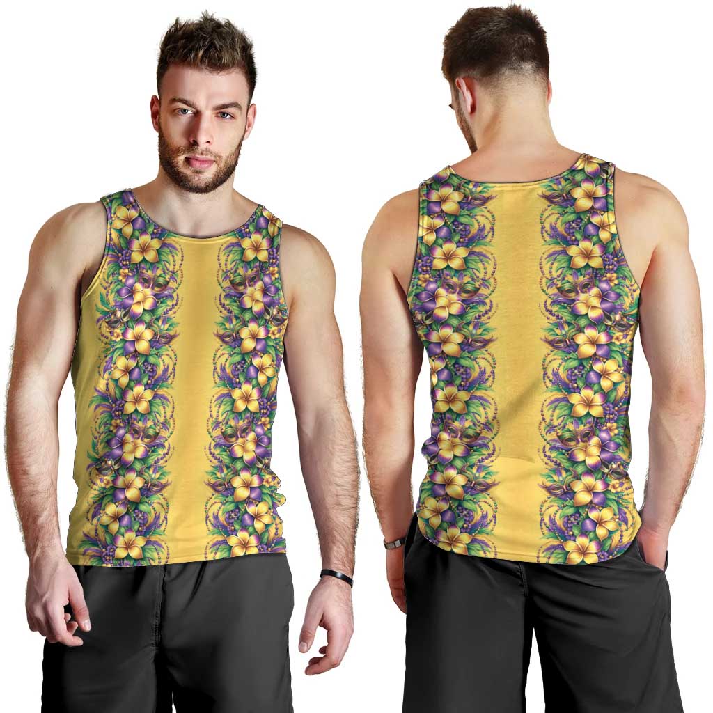 Aloha Hawaii Mardi Gras Men Tank Top Gold Style