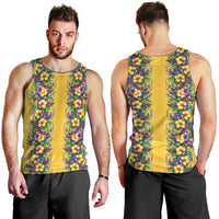 Aloha Hawaii Mardi Gras Men Tank Top Gold Style